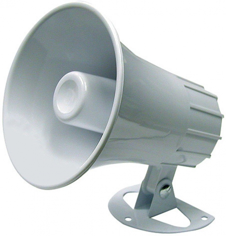Paging/Talkback Horn-15W-8 Ohm. Comes With Swivel Bracket White Abs Plastic Casing Freq. Range 450-10000 Hz