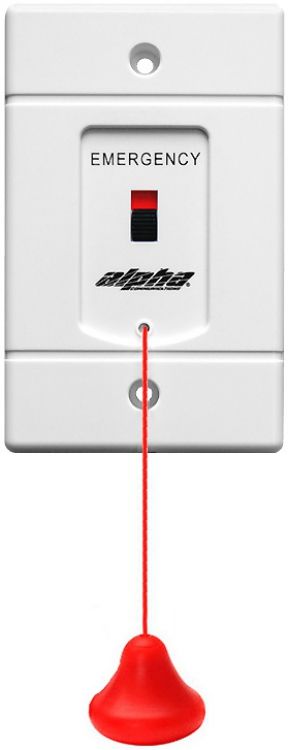 Emerg Pull Cord Stat.-Red Ind.. White Plastic Faceplate With 'Emergency' Imprinted In Black With Red Plastic Pull Cord