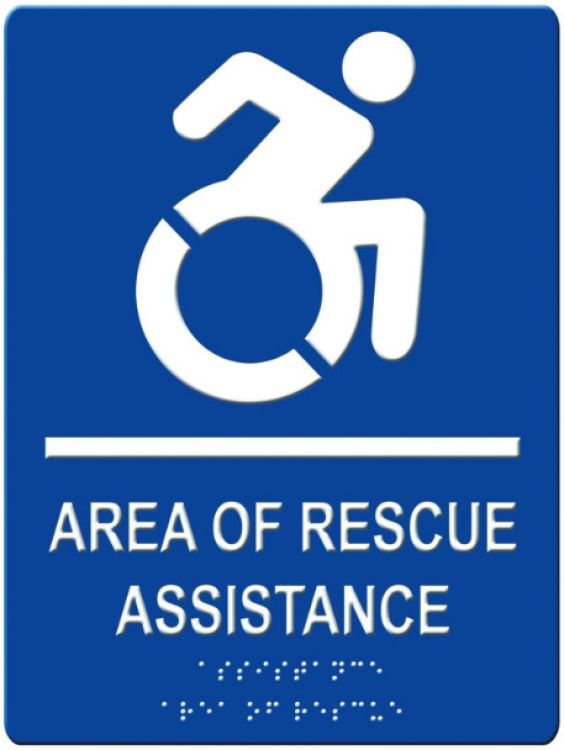 Area Of Resc Wall Sign-Blue-Ny. With Nys Handicapped Symbol