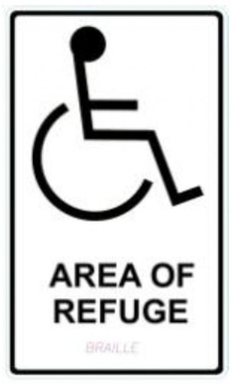 Photolum Refuge Sign---Braille. Comes With Double-Stick Tape