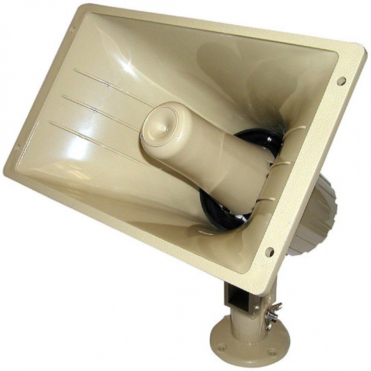 Paging Horn-32W--25/70V--8 Ohm. Tan Abs Plastic Casing Freq. Range 300-14000 Hz. (16 Watts In 25 Volt Mode)