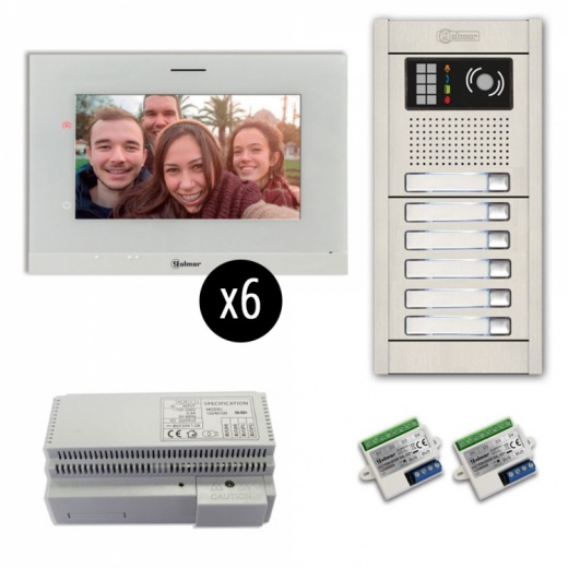 6-Unit Videointercom Kit-Al-Su: Video Intercom System for Apartments