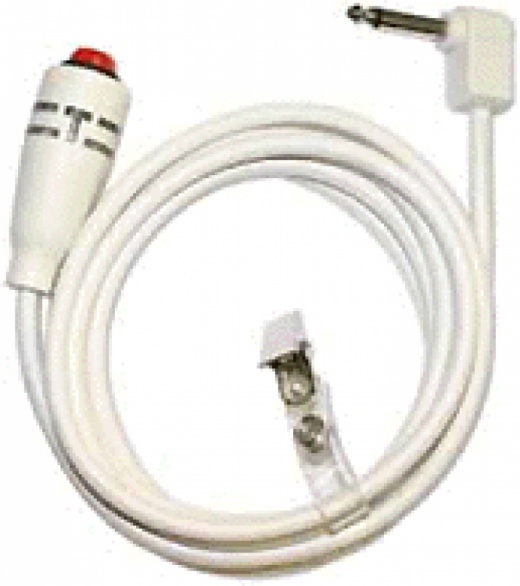 Single Call Cord For Bed Station - 10-Foot White Cable with Red Button