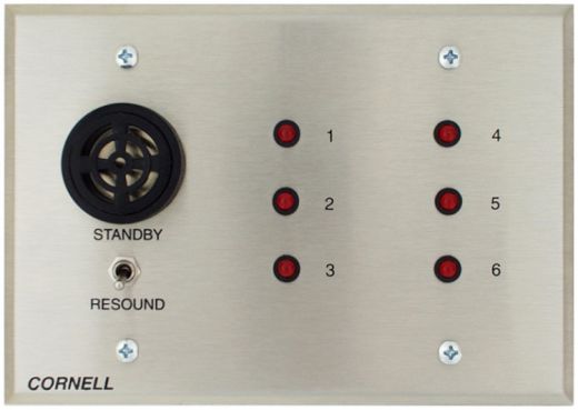 6 Zone Vis. Annunciator-3 Gang Stainless Steel Finish