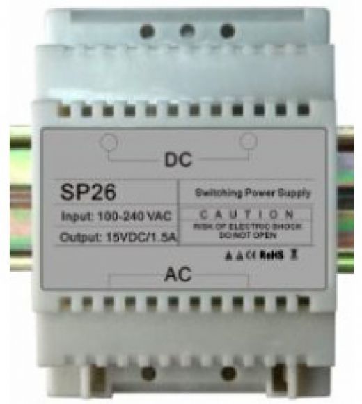 15Vdc System Power Supply - 1.5A - Din Rail Mounting