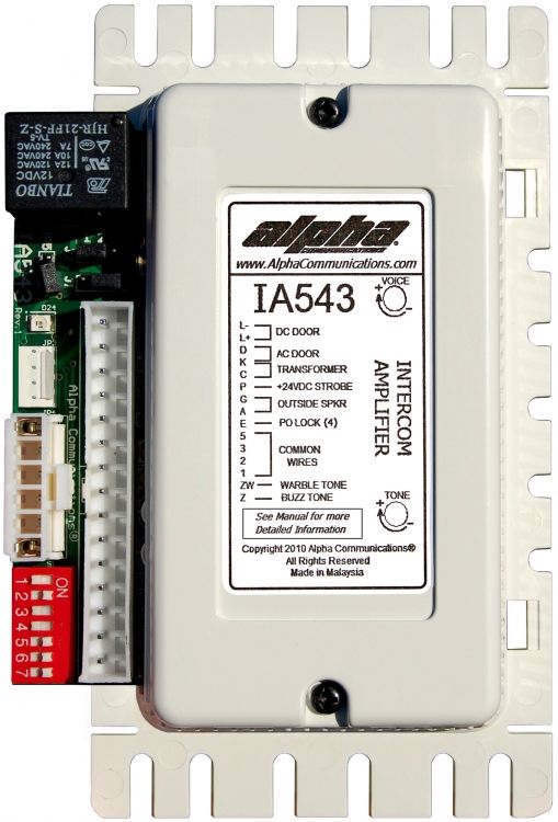 5/4/3 Wire Apartment Intercom Amplifier - 2 Tones, 16Vac Transformer Required