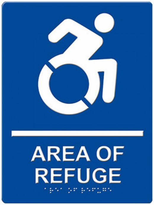Area of Refuge Wall Sign - Blue