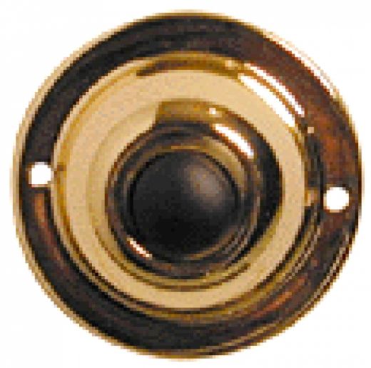 1.75" Round Pushbutton - Low Voltage Shiny Brass Finish with Mounting Screws
