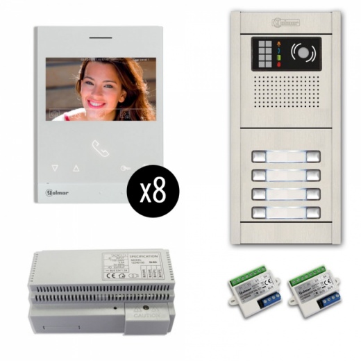 8-Unit Videointercom Kit-Al-Fl - Alpha Communications Video Intercom System