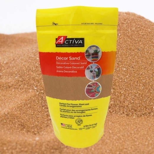 ACTÍVA Décor Sand™ Decorative Colored Sand, Cocoa Brown, 5 lb (2.27 kg) Reclosable