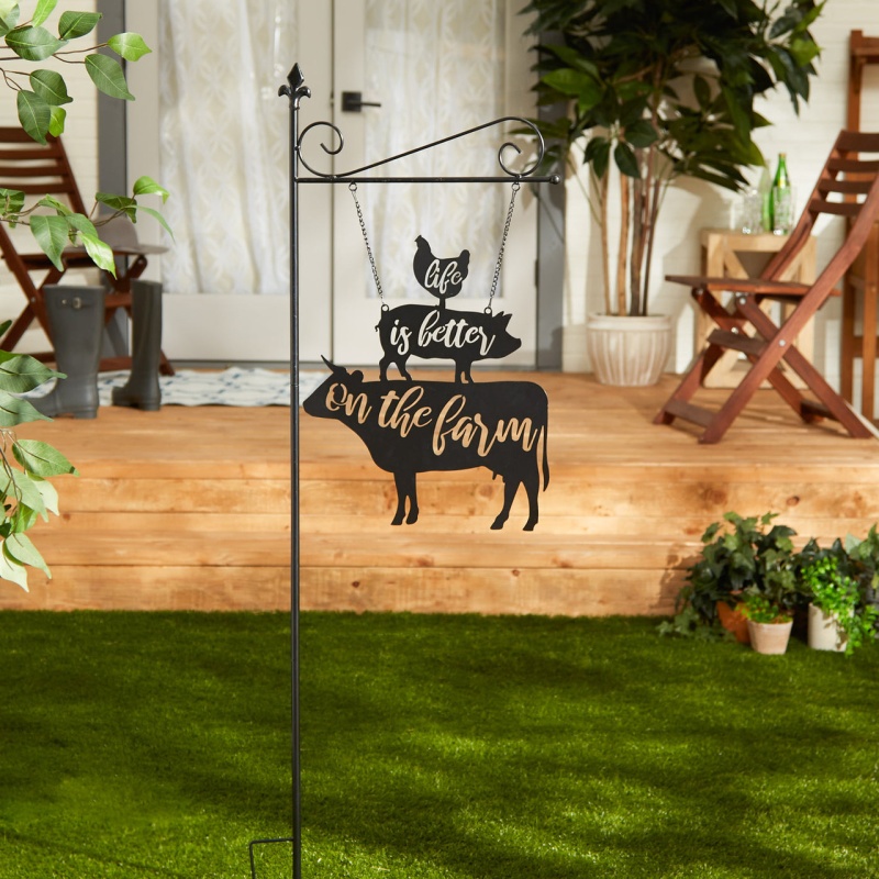 Life Is Better On The Farm Iron Garden Stake