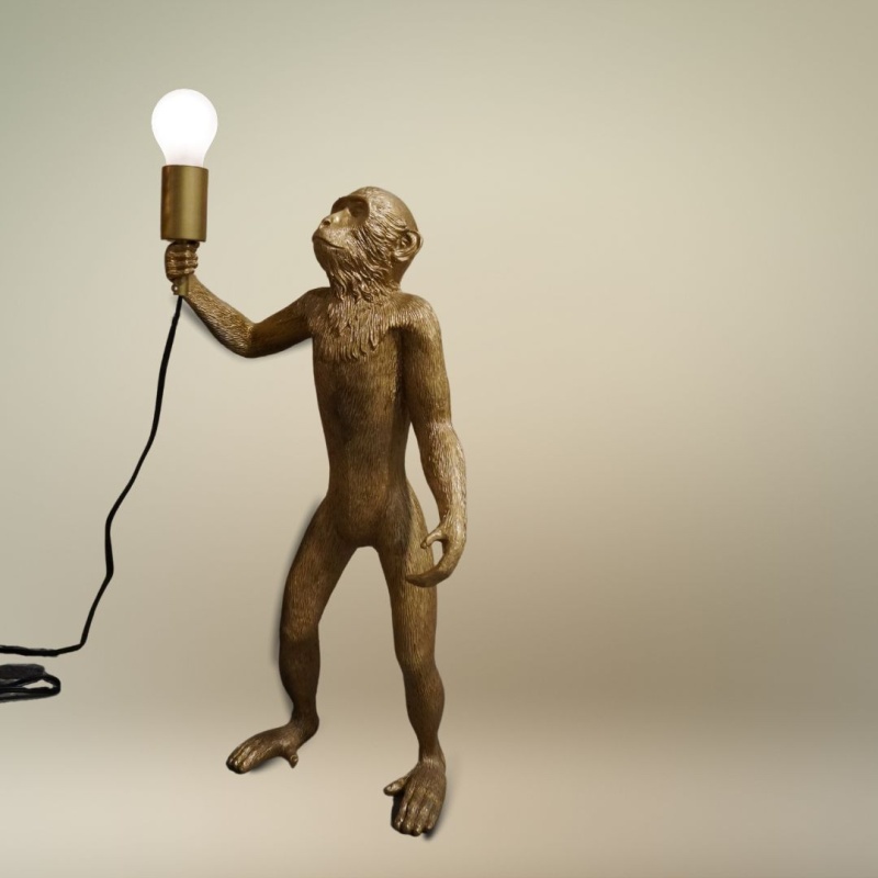 Golden Monkey Standing Table Lamp 21.5 Inches