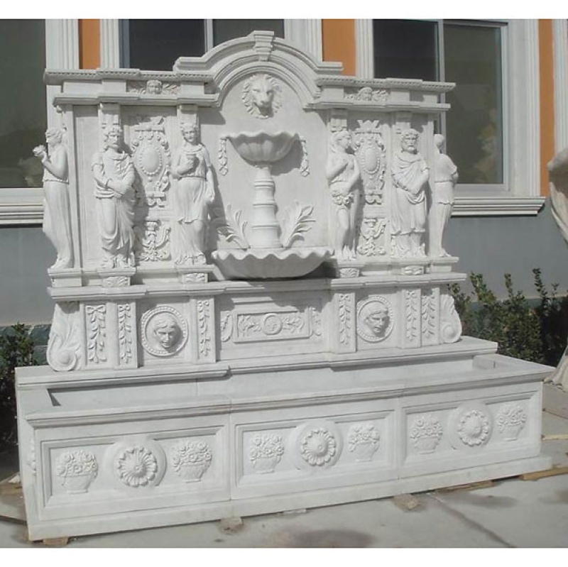 Grande White Marble Wall Fntn