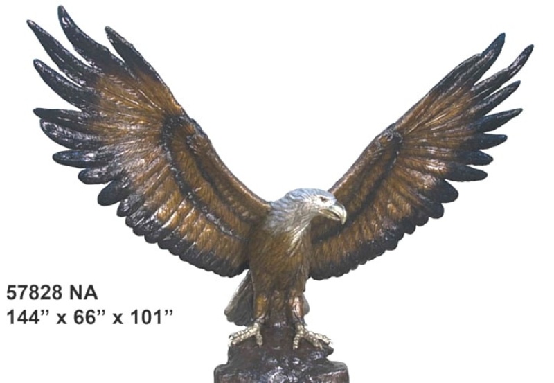 144 Inch Wing Span Pair Of Bronze Eagles
