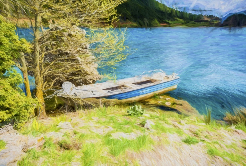Canoe At The Lake Giclee