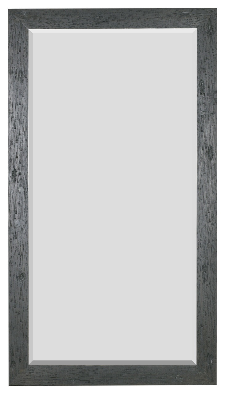 Rustic Black Rubbed Distressed Leaner Mirror 44.5W X 80.5h