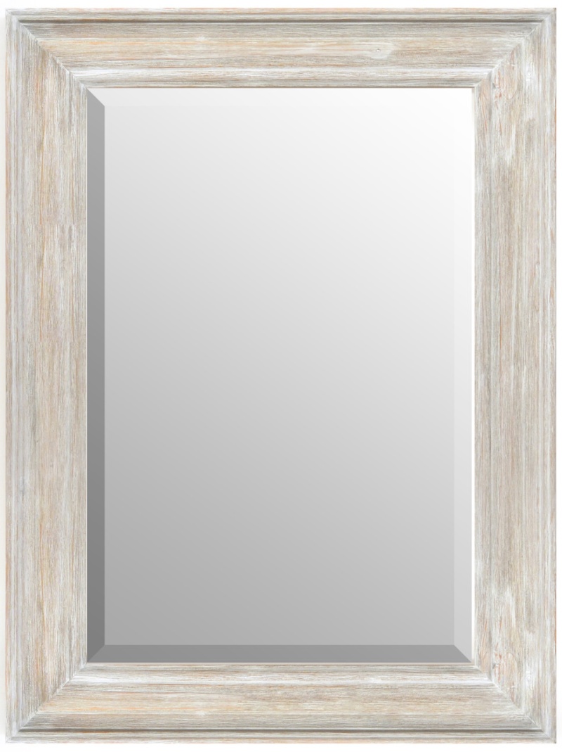 Misty Woods Mirror 30X40 Distressed White Wash