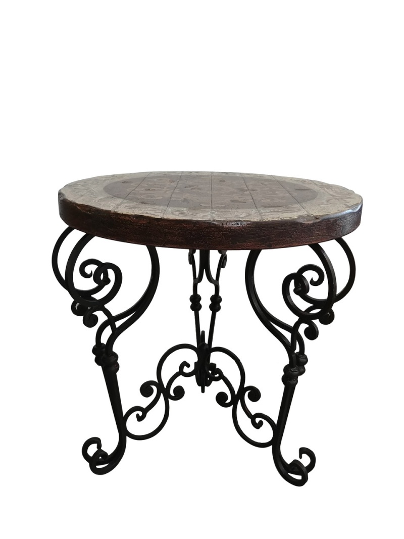 Peruvian Iron Round Side Table
