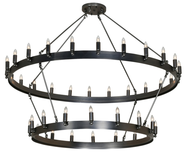 Brushed Iron 2 Tier Chandelier
