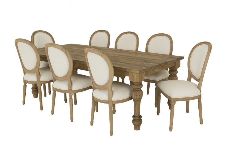 Farmhouse Casual Dining Table Set Of 7