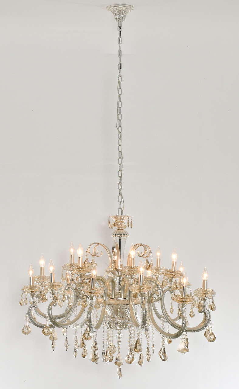 Hollywood Brush 18 Light Silver Chandelier
