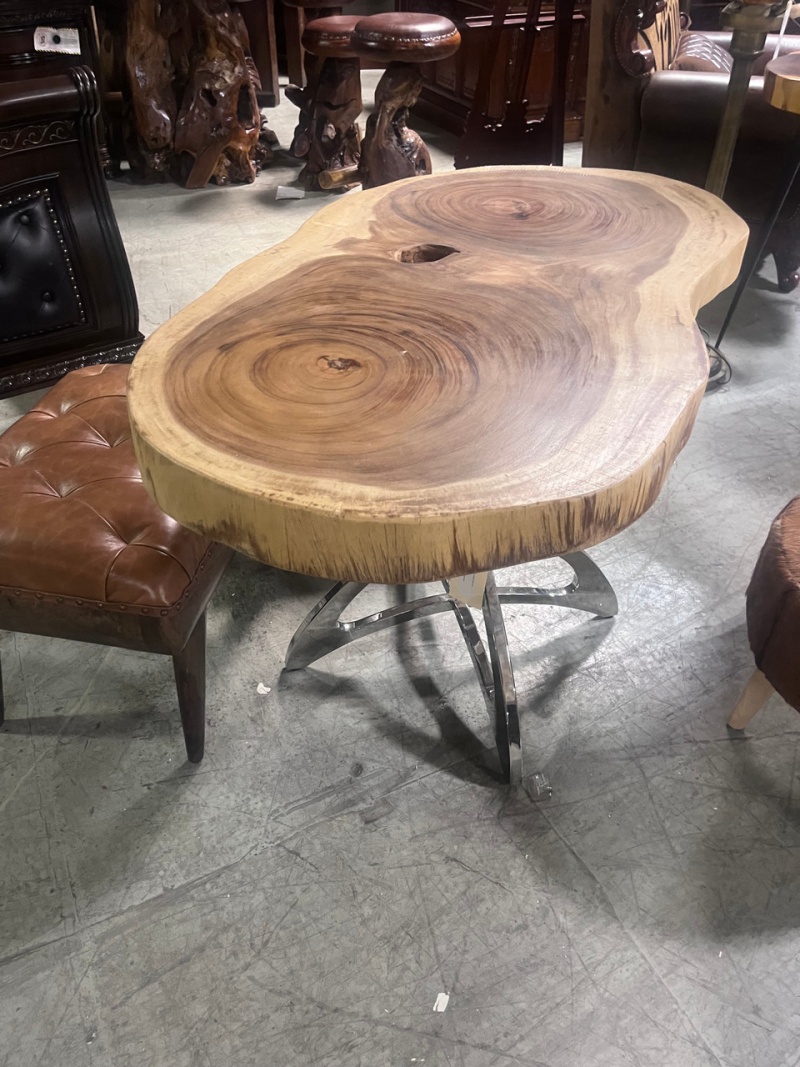 47 Inch Natural Suar Wood Slab Cocktail Table