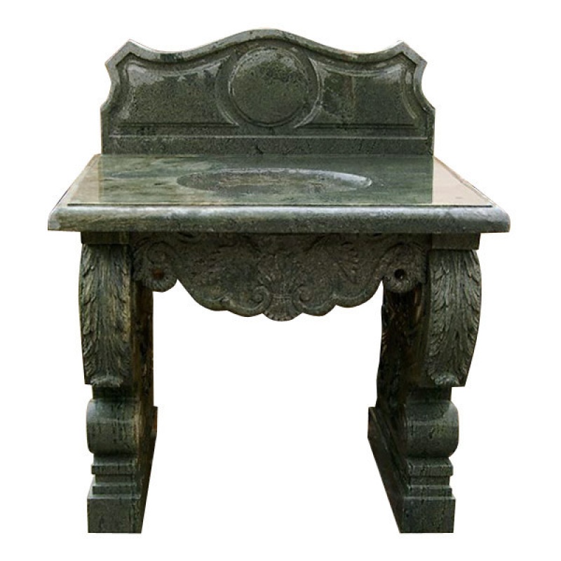 Carved Green Marble Vanity Sink