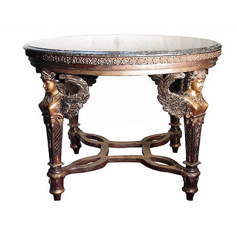 Four Sphinxs Leg Table With Marbletop
