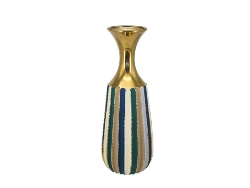 Purity Multi Colored Matte Striped 19" Vase