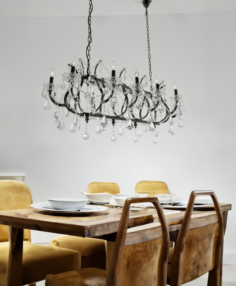 Barcelona Smoked Stainless And Crystal Chandelier