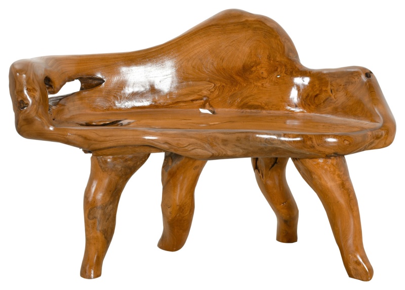 Teak Root Bench Small 37"W X 16.5"D X 32"h
