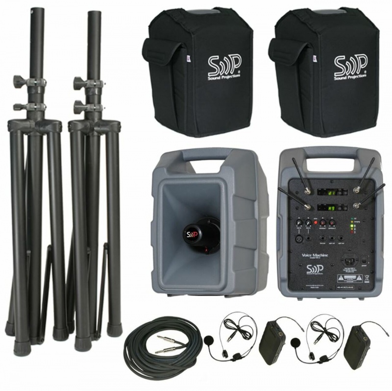 Sound Projections Vm-2 Dual Deluxe Body-Pack, Headset Package With Companion Speaker