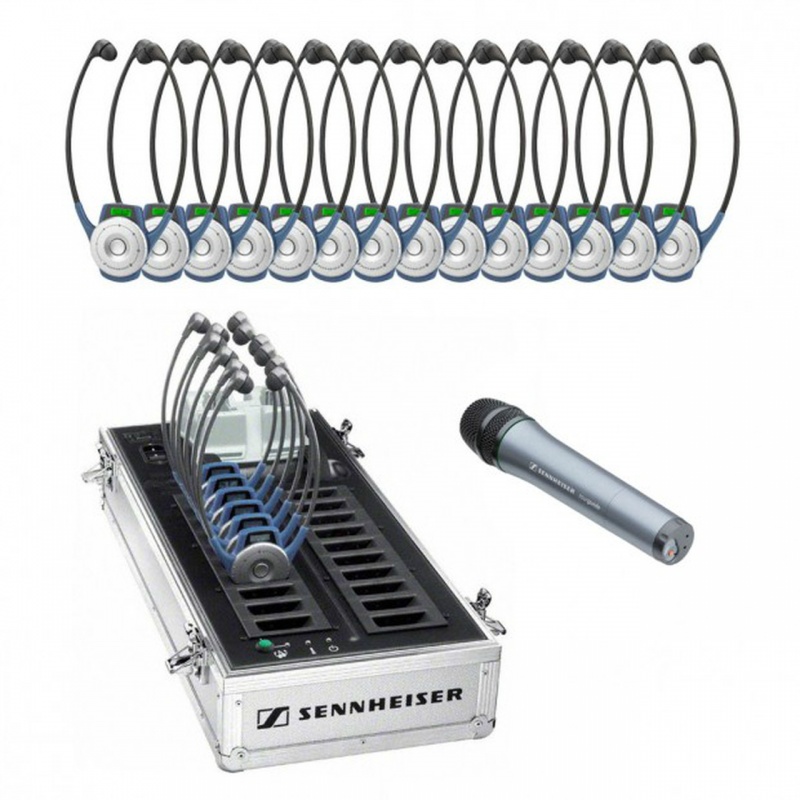 Sennheiser Complete System Package. Includes Skm2020-D-Us Handheld Transmitter, Ezl2020-20L Charger/Carry Case, And (20) Hde2020-D-Ii Us Receivers