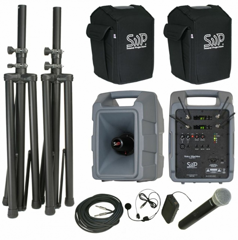 Sound Projections Vm-2 Deluxe 123-Channel Handheld And Headset Package With Companion Speaker