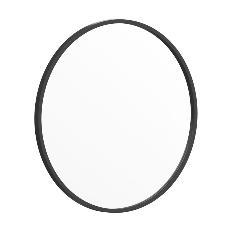 Julianne 24" Round Black Metal Framed Wall Mirror - Large Accent Mirror For Bathroom, Vanity, Entryway, Dining Room, & Living Room