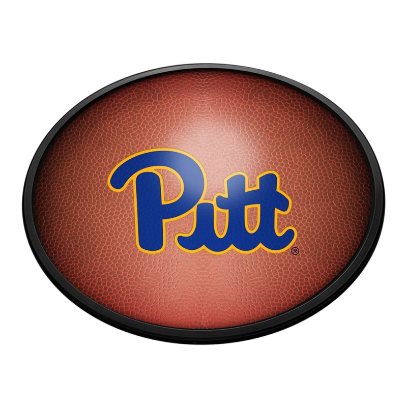 Pitt Panthers: Pigskin - Oval Slimline Lighted Wall Sign