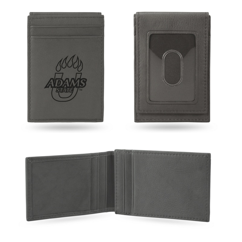 Rico Industries Ncaa Adams State Grizzlies Gray Laser Engraved Front Pocket Wallet