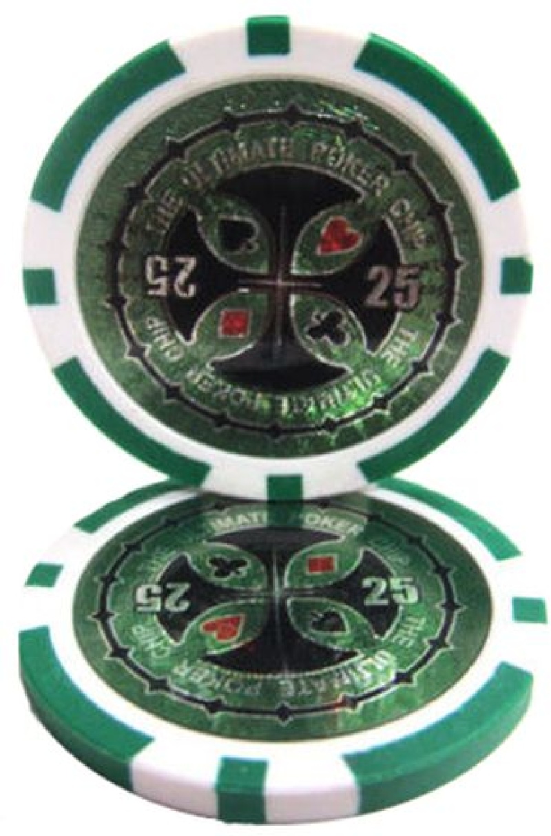 The Ultimate Poker Chip Series 14 Gram - $25 Sold By The Roll 25 Pcs. Per Roll