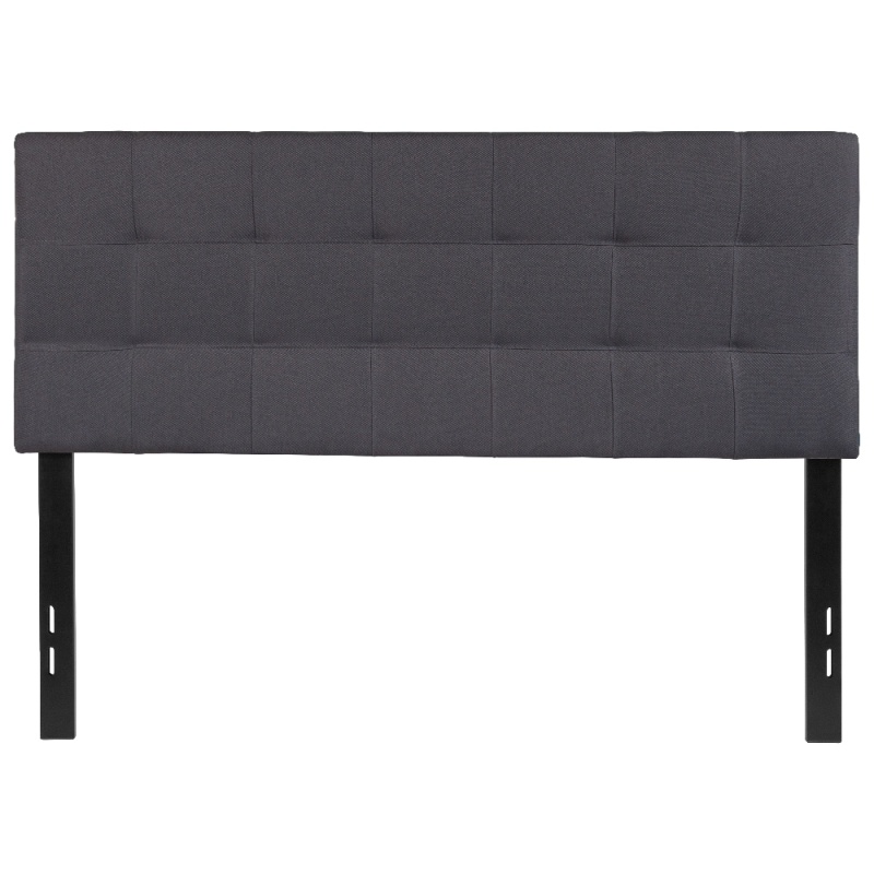 Bedford Tufted Upholstered Full Size Headboard In Dark Gray Fabric