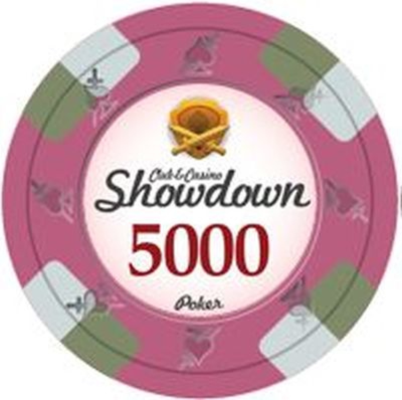 Showdown Series Clay Poker Chips 13.5G Roll Of 25 Chips - $5000