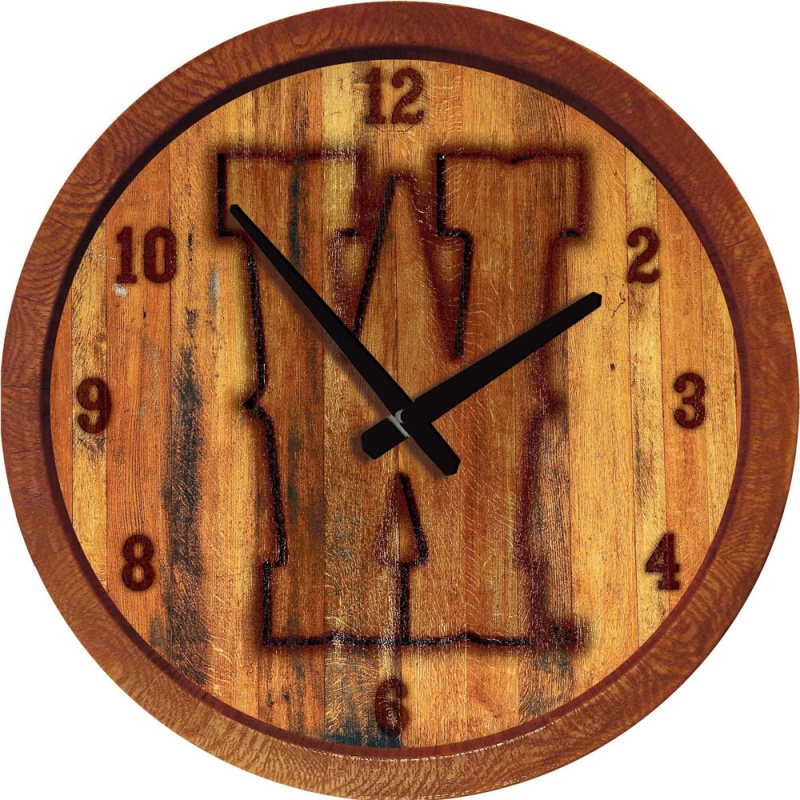Wyoming Cowboys: Branded "Faux" Barrel Top Wall Clock