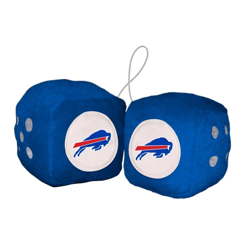 Buffalo Bills Team Color Fuzzy Dice Decor 3" Set
