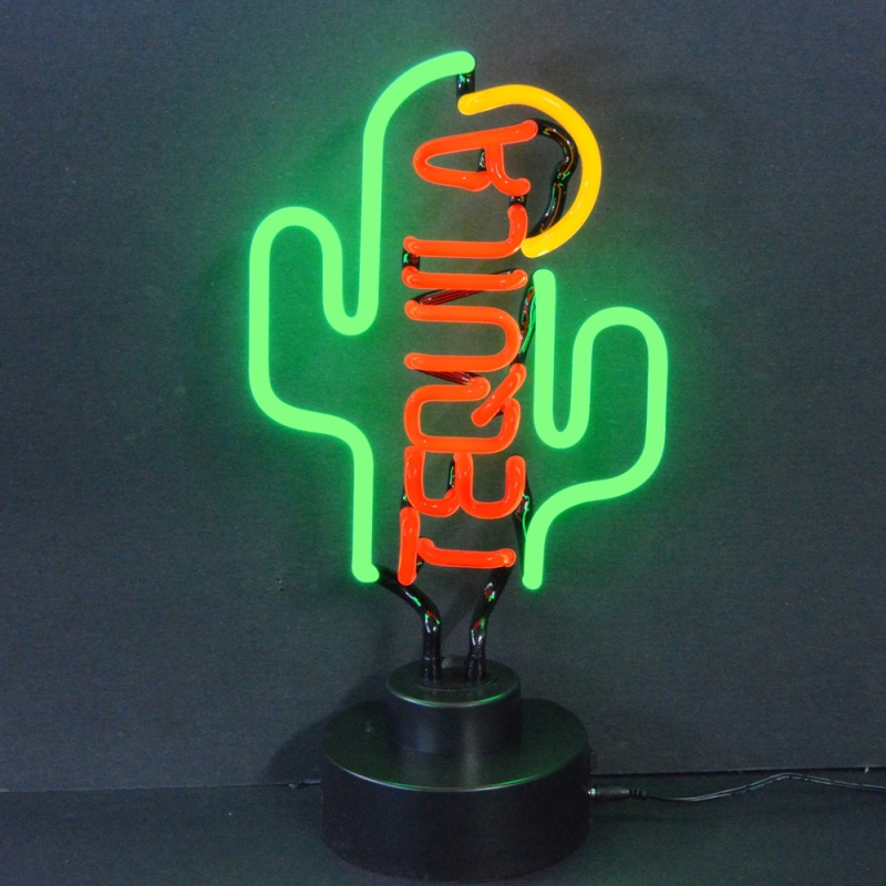 Tequila Cactus Neon Sculpture 10" X 14" X 6"