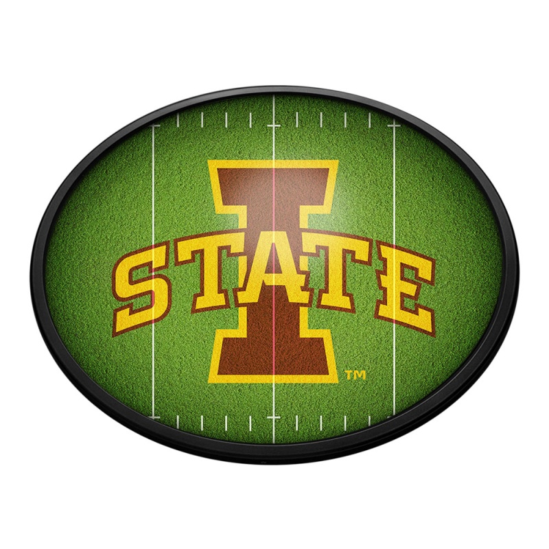 Iowa State Cyclones: On The 50 - Oval Slimline Lighted Wall Sign