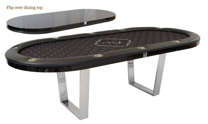 Double Agent Hold'em Poker Table With Premium Chromed Legs