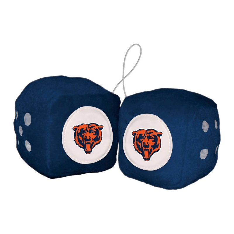 Chicago Bears Team Color Fuzzy Dice Decor 3" Set