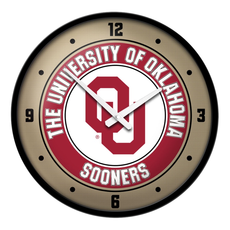 Oklahoma Sooners: Modern Disc Wall Clock