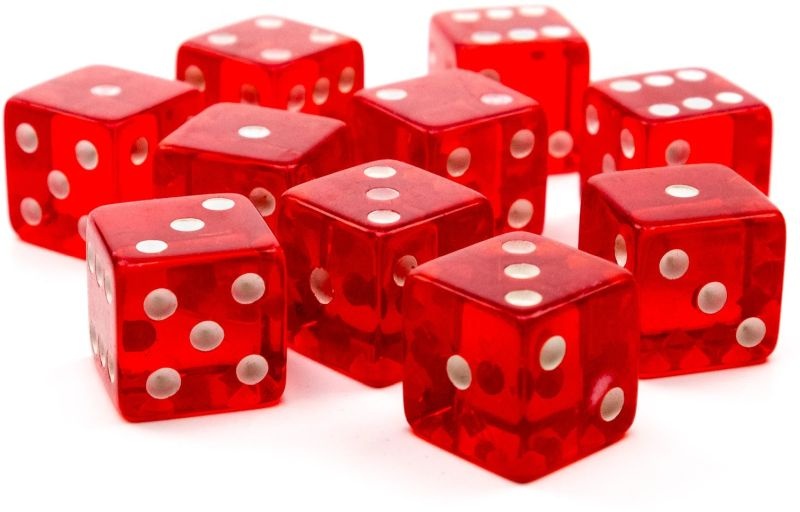 Transparent Economy Dice (19mm), Set of 10