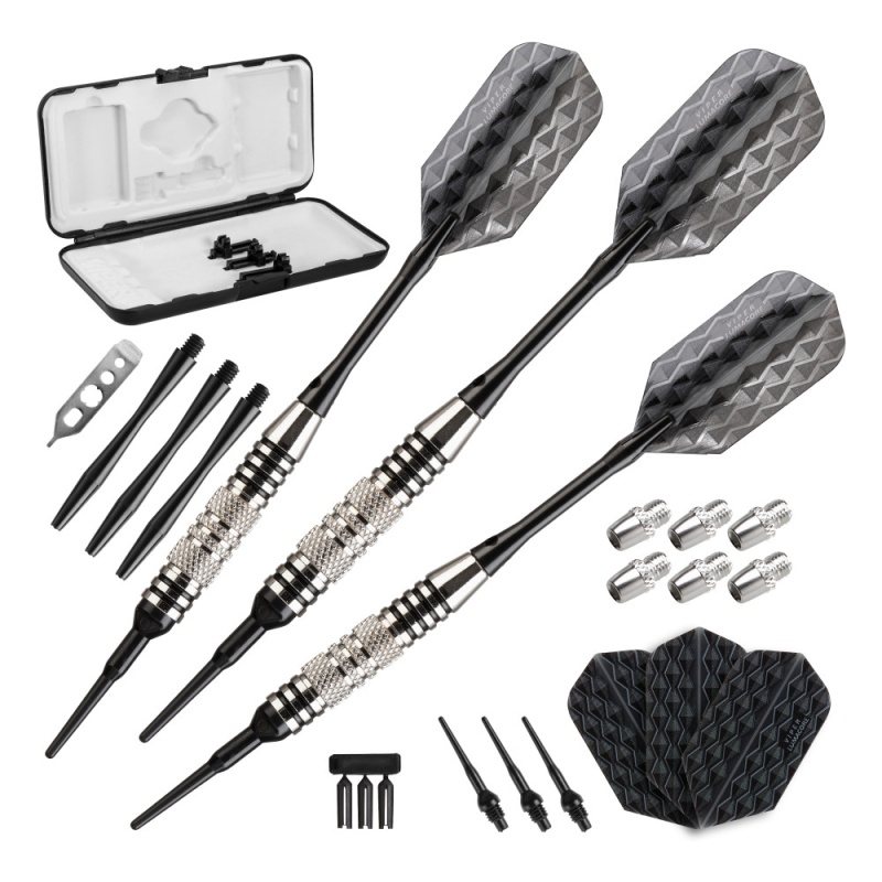 Viper Bobcat Adjustable Soft Tip Darts Black Rings 16, 18, Or 19 Grams