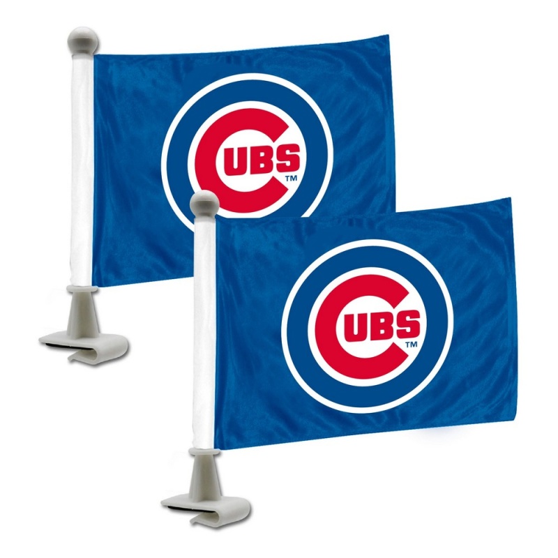 Chicago Cubs Ambassador Car Flags - 2 Pack Mini Auto Flags, 4In X 6In